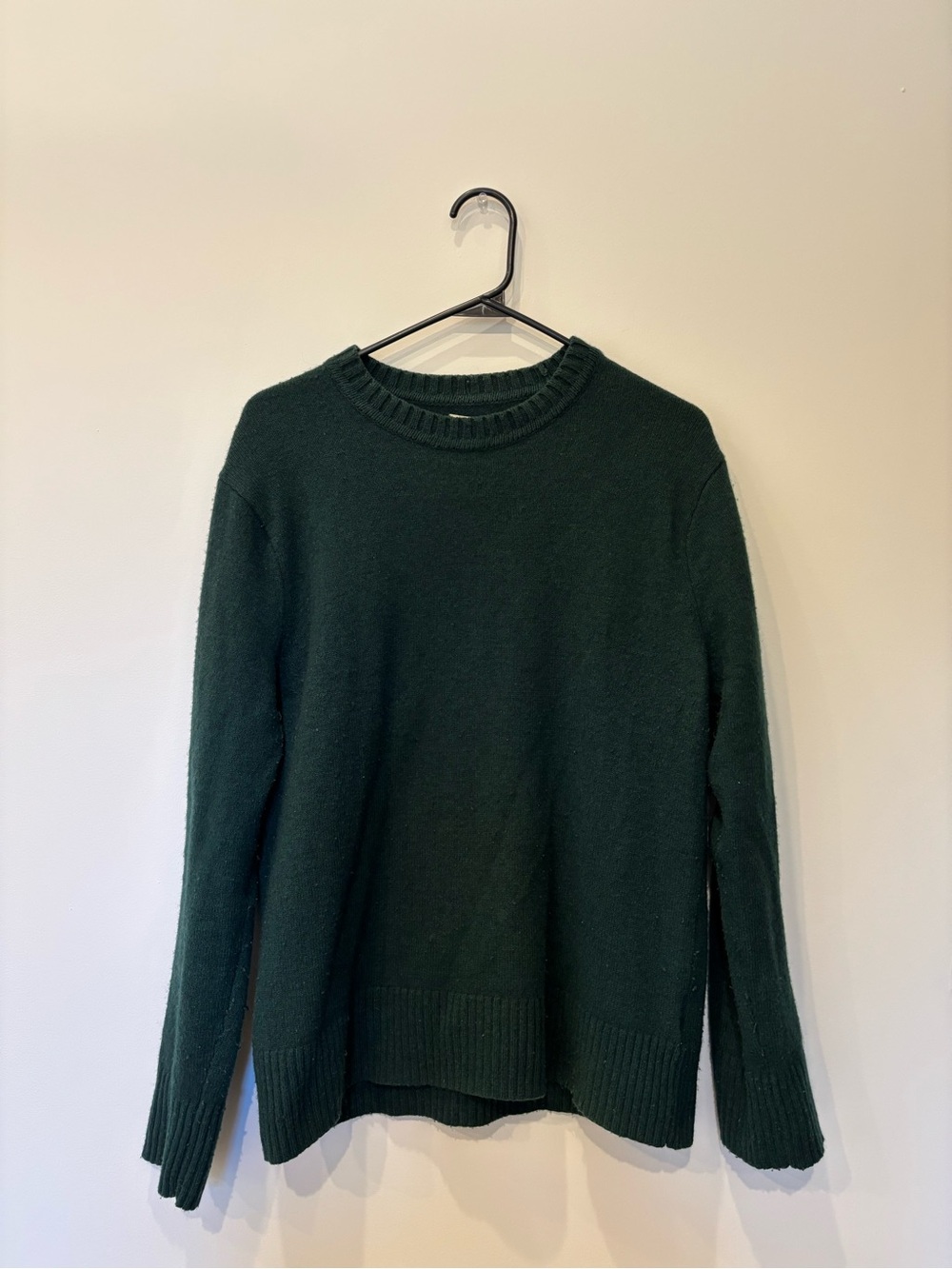 J. Crew Rugged Merino Forest Green Crewneck Sweater